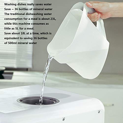 Tafelvaatwasser Compact met 6 couverts Rek Vrijstaande vaatwasser Installatievrij 360° en spray 75 Hoge temperatuur - Afbeelding 7