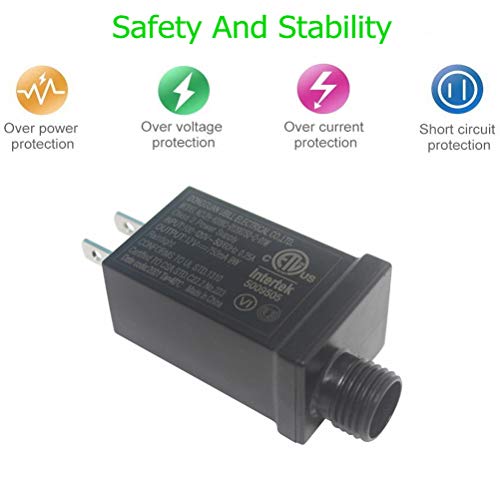 12V 9W LED Power Supply Low Voltage LED Transformer UL Class 2 Power Supply IP44 LED Driver US Plug LED Adapter For String Light, Christmas Tree, Projector Light, Lawn Lamp (12V9W 2Pack)