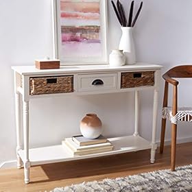Safavieh Home Collection Christa Distressed White 3-Drawer Storage Console Table, Distressed/White 41anqEeQGZL. SS280