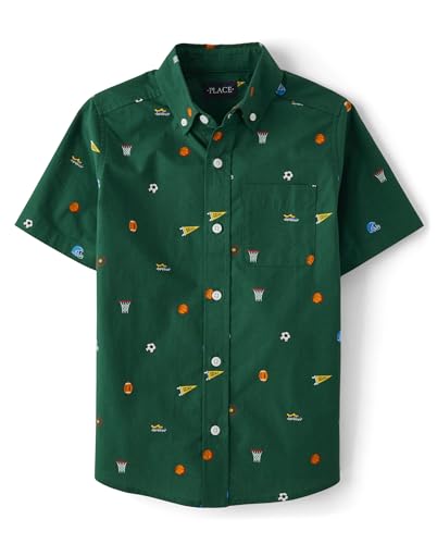 Image of The Children's Place Boys' Short Sleeve Poplin Button Down Shirt