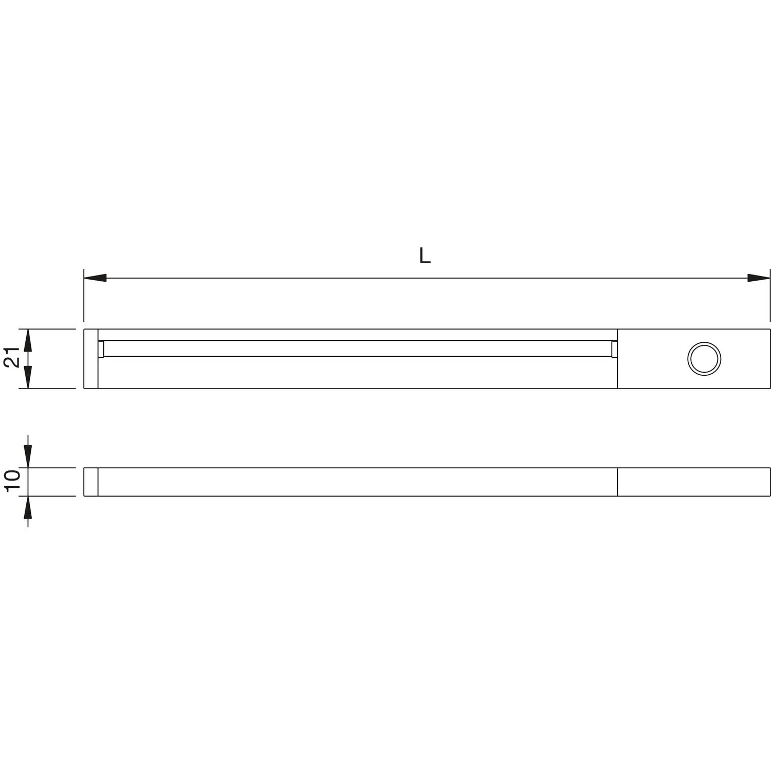 DOMUS LINE LED Unterbauleuchte BladeTD 80cm mit Touch Dimmschalter rechts, Led Küchenunterbauleuchte dimmbar, 4000K neutralweiß - 24V, Aluminium schwarz matt