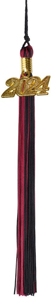 Graduation Tassel - Gold Charm - 2 Color, 2024, Red/White