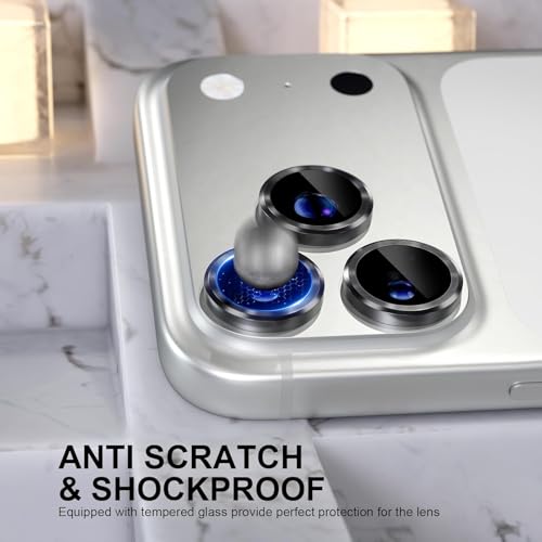 Image of Choiche Camera Lens Protector Compatible for iPhone 17 Pro 6.3-Inch and iPhone 17 Pro Max 6.9-Inch - 9H Tempered Glass Camera Cover with Metal Ring Decoration, Scratch-Resistant Screen Protector (Black, HD Clarity, Easy Install)