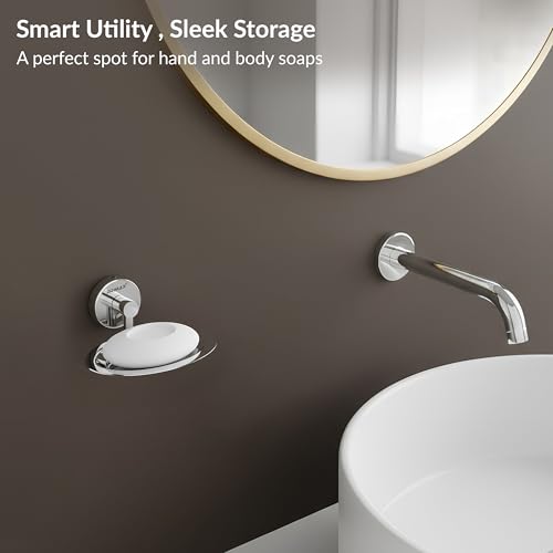 Image of Plantex (Primax) Stainless Steel Soap Holder for Bathroom /Soap Stand /Soap Dish /Soap Storage /Bathroom Accessories - Brezza (Chrome)