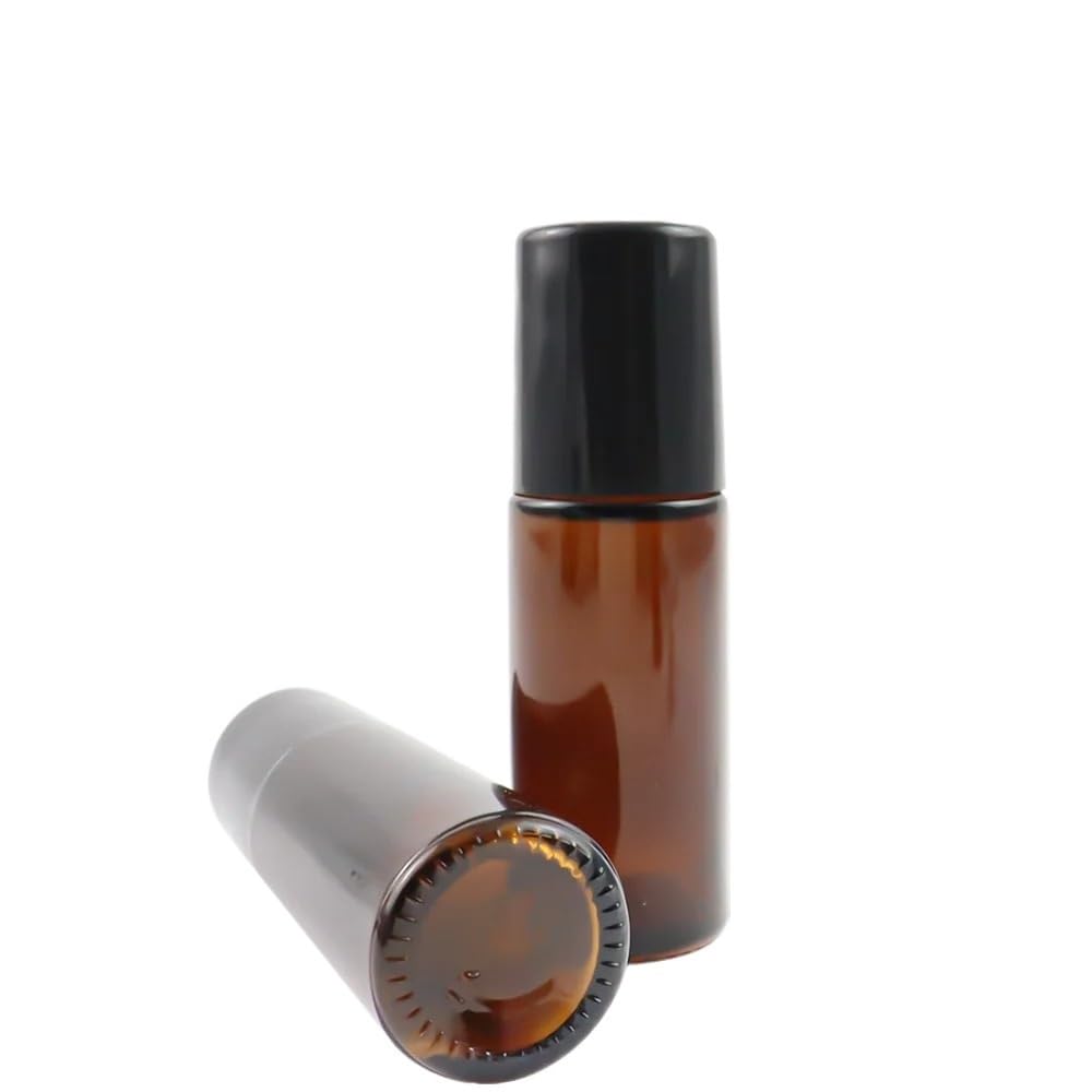 10 flaconi roll-on vuoti in vetro ambrato da 30 ml 50 ml per oli essenziali e profumi (50 ml)