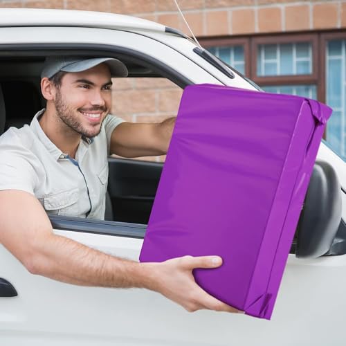 Image of Metronic Poly Mailers 19x24 500 Pack Large Shipping Bags, Strong Adhesive Mailing Bags, Waterproof and Tear-Proof Multipurpose Envelopes for Clothing, Small Business,Boutique, Postal Bags Purple