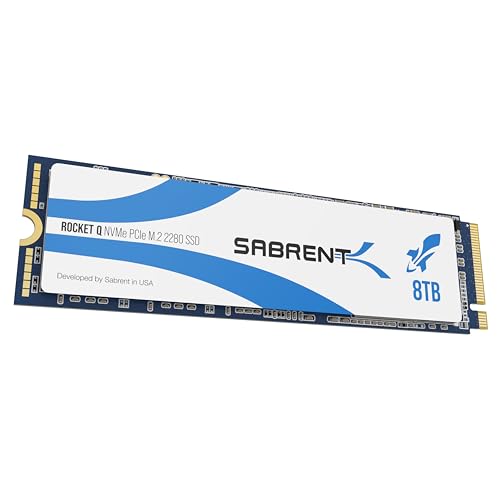 Sabrent SSD 8TB, SSD interno, Rocket Q SSD NVMe PCIe M.2 2280, Disco a stato solido ad alte prestazioni, Lettura fino a 3200 (MB/s), (SB-RKTQ-8TB) - Hdd