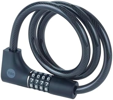 Yale Essential Güvenlikli Şifreli ve Anahtarlı Kablolu Kilit, YCC0/12/100/2, 140 mm, Örgü Çelik, 4 Haneli Kod, 2 Anahtar, Tuzlu Su Püskürtme Testinde 96 Saat Dayanıklılık, Bisiklete Monte Edilebilir - Görsel 2