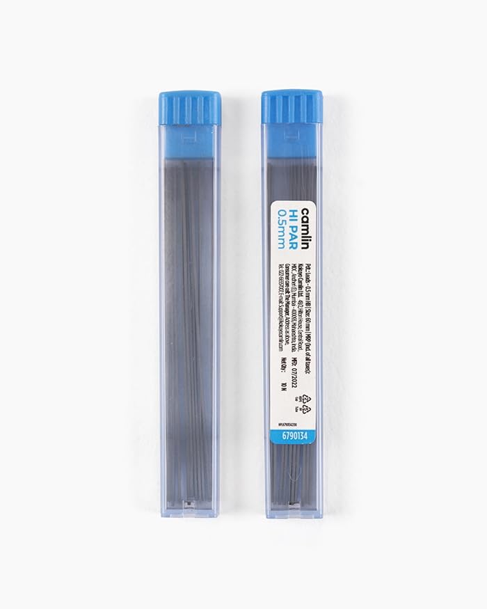 Image of Camel 0.5 mm Hi-Par Pencil Lead, Black (Pack of 10) | 0.5mm Smooth & Dark Leads for Writing, Sketching & Exams | Break-Resistant, High Precision Refills (0.5MM)