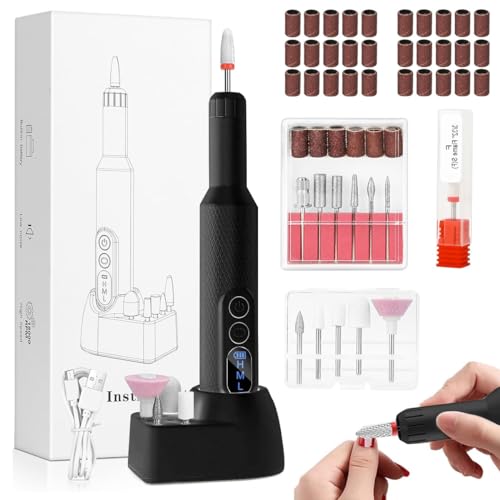 Image of MAYCREATE Cordless Nail Drill Machine with Drill Bit Kit Professional Adjustable Nail Drills for Gel Nail, Nails Extension, Salon Nail Drill Machine Electric Manicure Pedicure Kit