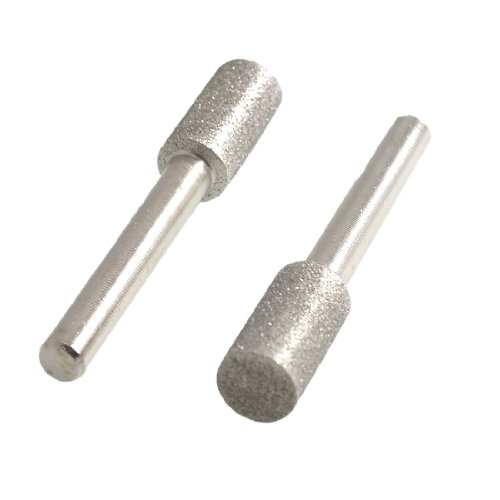 Aexit 2 Pcs Grinder Accessories 6mmx10mm Cylindrical Tip Polisher Diamond Mounted Cutoff Wheels Points File