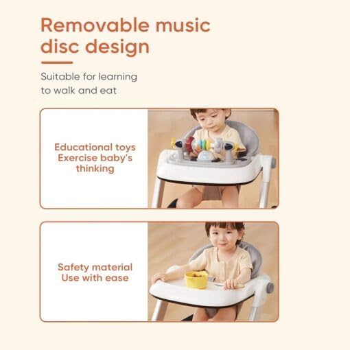 Image of StarAndDaisy Baby Walkers for 6-24 Month Baby Boy Girl /Walker for Kids for 1 Years with Adjustable Height, Musical Tray /Walker for Baby /Kids with Brakes Prevant from Falling (Tiny-Black)