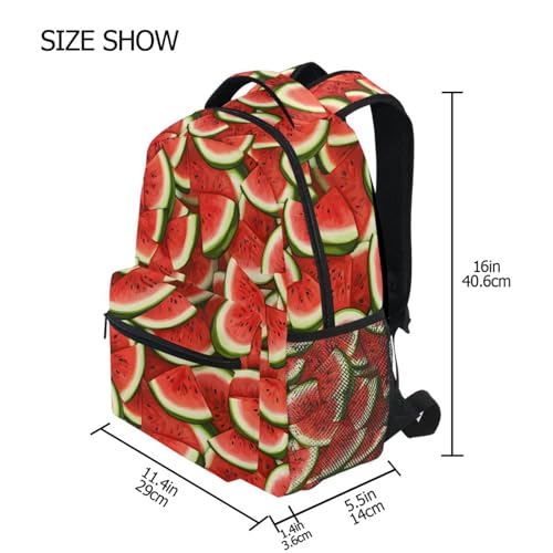 Cute Watermelon Red Fruit Backpack for School Boys Girls Adults Kids Bookbag Laptop Bag 18L4