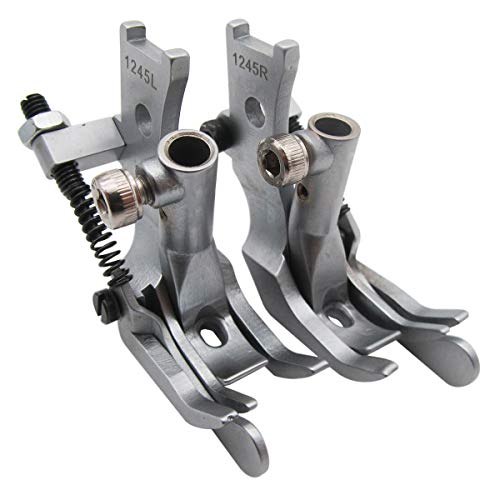 CKPSMS Brand -#GCGR-1245+GCGL-1245 Each Right and Left Side Spring Edge Guide Foot Compatible with/Replacement for Pfaff Brand 1245, 545, 145, 335 (Size:5MM)