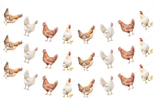 Bannière poulet pré-enfilée pour éviter le montage stressant des décorations de fête