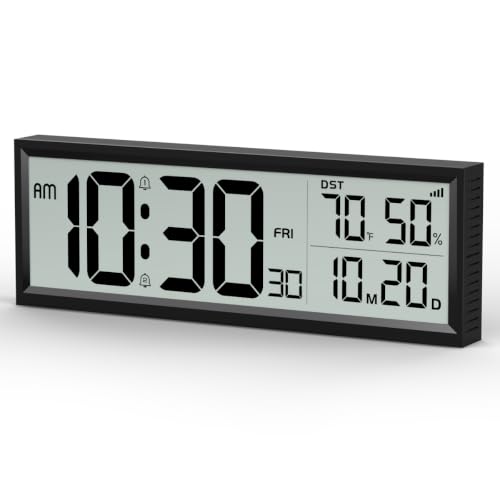 Abovsare 8.5 inch digital wall clock shown mounted flat — the screen size that makes a hallway or kitchen readable across the room