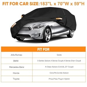 NEVERLAND Car Cover Waterproof All Weather for Sedan 183''L x 70''W x 59''H — photo 2 of 6