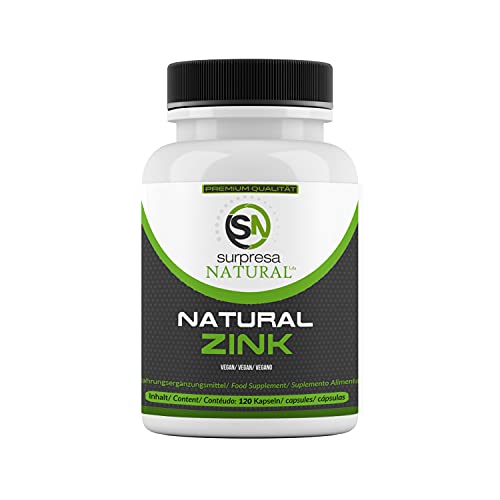 Surpresa Natural® natürlicher Zink 25mg hochdosiert aus Buchweizenextrakt 250mg je Kapsel, 120 Kapseln, 4 Monatsvorrat Cover