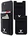 MONCA [Two Pack] Adhesive Wallet Credit Card Holder Case [Double Secure] Stick on Wallet Stretchy Cards Sleeves [Lid & Pocket] for Cell Phones (Black + Black)
