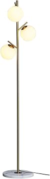 Floor Lamp Floor Stand Light Living Room Nordic Iron Floor Lamp 3 Glass Lamp Shade Standing Light Tall Pole Floor Light Marble Base Floor Lamp for Living Room Floor Light Floor Stand Stand Light