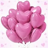  Tayuvira Pack of 25 Heart Foil Balloons, Rose Gold, 18 Inches, Heart Helium Balloons, Heart Balloons, Heart Shape Foil Balloon, Foil Balloon Heart for Birthday, Wedding, Valentine\'s Day Party