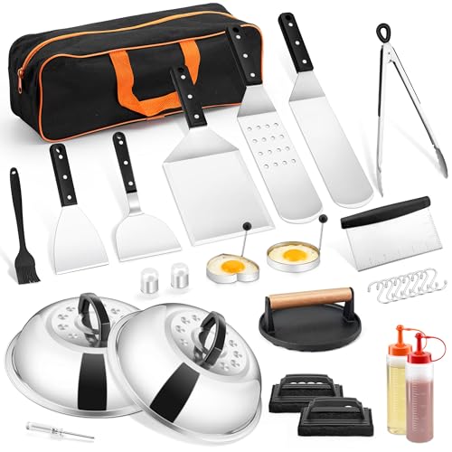 Griddle Accessories Kit, HaSteeL 20Pcs Flat Top Grill Accessories for Camping, Professional ABS...