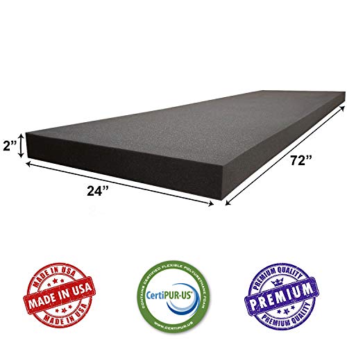 AKTRADING CO. 2" H X 24" W X 72" L CertiPUR-US Certified Rubber