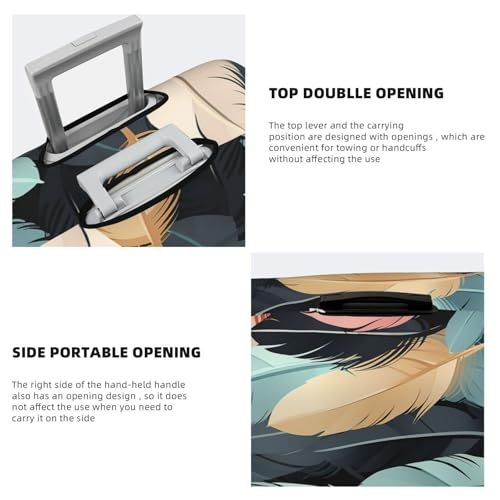 Feather Luggage Suitcase Covers Elastic Washable Travel Luggage Protector Anti Scratch Travel Suitcase Protective Cover For Kid And Adult, Fits 18-32 Inch Luggage4