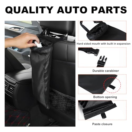 Image of Yourkar 2 PCS Car Garbage Bag, Large Capacity High Quality Trash Bag for Seat Back of Auto, Universal Car Hanging Detachable and Washable Oxford Cloth Garbage Bag, Car Accessories