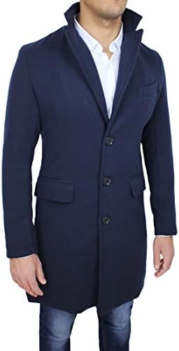 Giaccone Soprabito Uomo Blu Scuro | Invernale Elegante Con Imbottitura | Fatto In Italia | Taglie S-3XL - Foto 4
