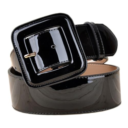 1pc Adjustable Wide Pu Patent Leather Waistband for Dresses and Casual Wear Elegant Shiny Lady Belt for Jeans and Fashion Styles for Her