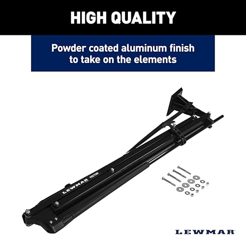 Image of Lewmar Vector 8' Manual Shallow Water Anchor, Pull Rope, Black, 69600947 | No Hoses, Pumps or Wires, Gas-Spring Fiberglass Spike, Powder-Coated Aluminum, Flexible Mounting, Boats Up to 22' or 3,000 lb