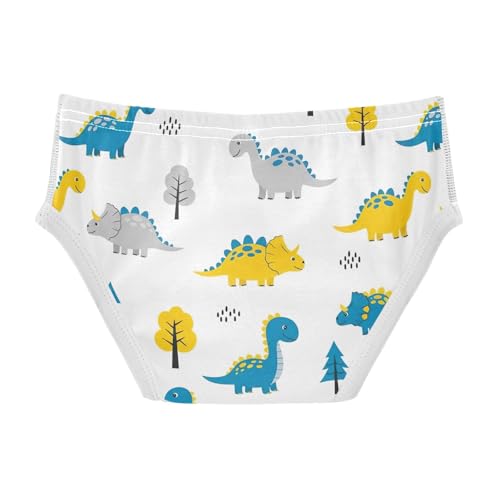 CHIFIGNO Boys' Briefs Cute Cartoon Dinosaur White Kids Boys Underwear Breathable Cotton Brief Underwear2