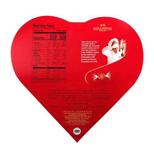 Image of Lindt LINDOR Valentine's Milk Chocolate Candy Truffles Friend Heart, Milk Chocolate Candy with Milk Truffle Filling, 3 oz.