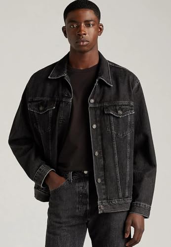 Image of KOTTY Men's Stylish Black /Blue Denim Jacket for Winter Casual Biker Riding Wear Trendy Upper Jeans Look Outfit