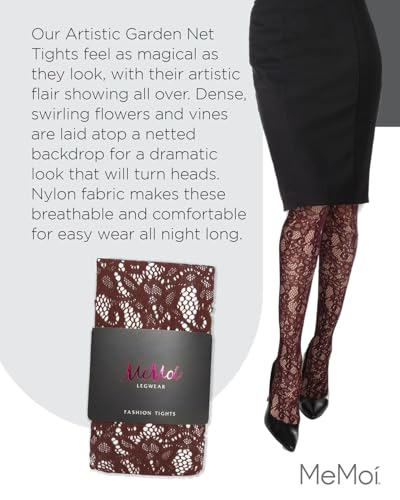 Image of MeMoi Women's Artistic Garden Nylon Net Tights