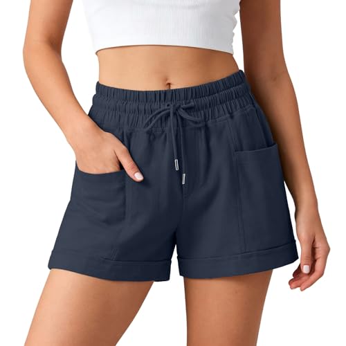Bermuda coton lin fluide femme évite les frottements d'été grâce à sa coupe ample légère