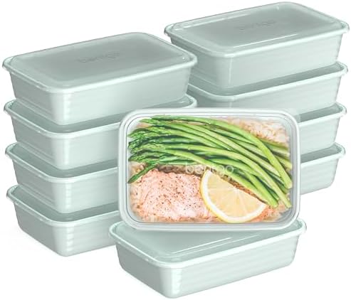 Bentgo 20-Piece Lightweight, Durable, Reusable BPA-Free 1-Compartment Containers - Microwave, Freezer, Dishwasher Safe - Mint