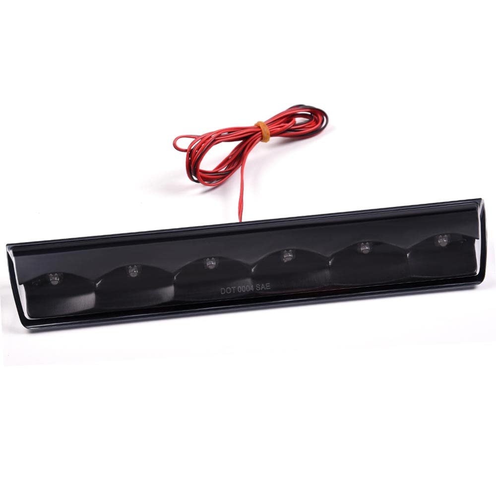 CNNELL Brake Lights Assembly Compatible with Truck Cap/Topper/Leer/ARE/Century Clear Third LED Brake Light(Clear lens Black Bottoms)