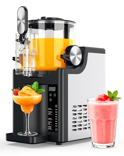 Slushie Machine for Home, CONFAZ 68oz Frozen Drink Maker with 5 Preset Programs, No Ice Needed, LED Display, Auto Clean, Slushy Maker for Margaritas, Frappés, Milk Shake, and More