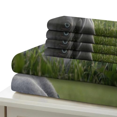 Housse de couette chiot gris lit 140x200 imprimé animal nature
