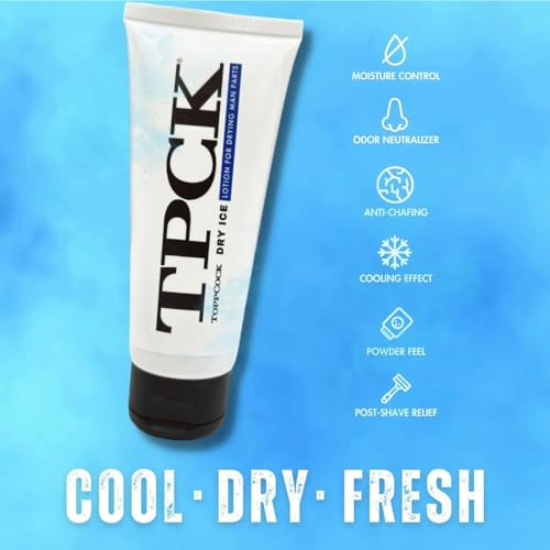 TPCK ToppCock DRY ICE Lotion for Drying Man Parts (100ml) - Anti-Chafing, Anti-Perspirant, Deodorant for Male Intimate Areas with Tea Tree Oil and Aloe Vera Extract - Cool Powder Feel - Image 5