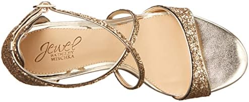Badgley Mischka Women's Dimitra Heeled Sandal, Gold Glitter, 8.5 | Image 4