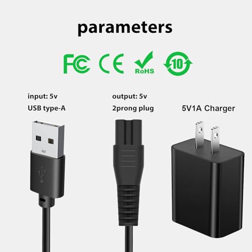 Freebird USB Shaver Charger Cable - 3.3FT Power Cord