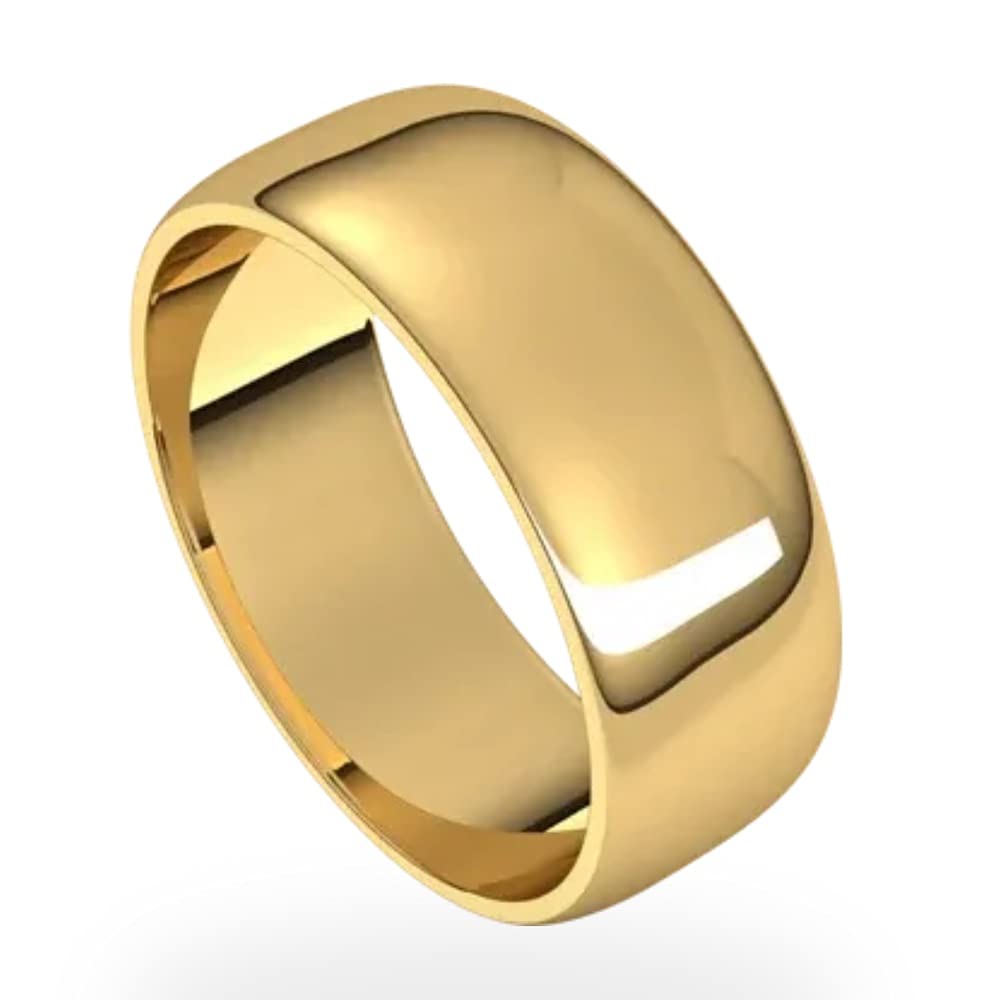 EWB Signature JewelryEWB Signature Jewelry Classic 7mm Solid Gold Wedding Band in 10K Yellow Gold, Comfort Fit, Finger Size 8