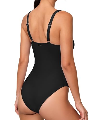 Image of BERLOOK Womens One Piece Swimsuits Floral Push Up Bathing Suit Sexy Tie Slimming Swimsuits for Women Swimwear