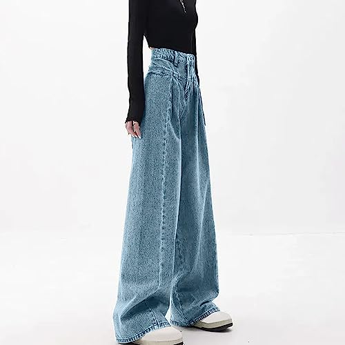 HGps8w Wide Leg Baggy Jeans for Women Super High Waisted Loose Denim Pants Retro Washed Y2K Hiphop Streetwear4