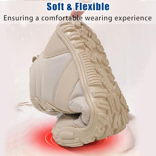 Image of Men's Women's Winter Barefoot Hiking Boots, Slip On Warm Zero Drop Snow Boots, Wide Toe Box Booties, Waterproof Shoes Sneakers Hike Shoes for Hiking Walking Outdoor Unisex