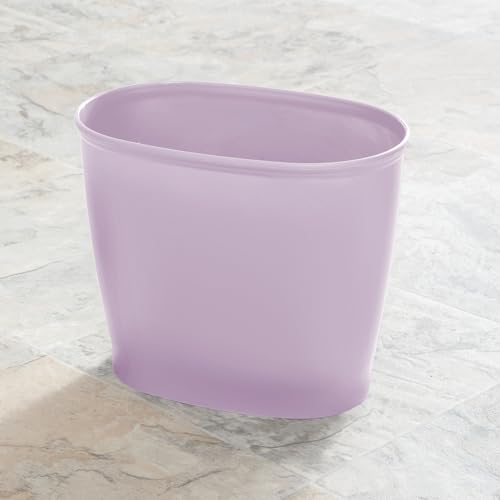 Image of iDesign Slim Plastic Bathroom Trash Can, Purple | Small Garbage Bin, For Bedroom, Office, Desk, Dorm