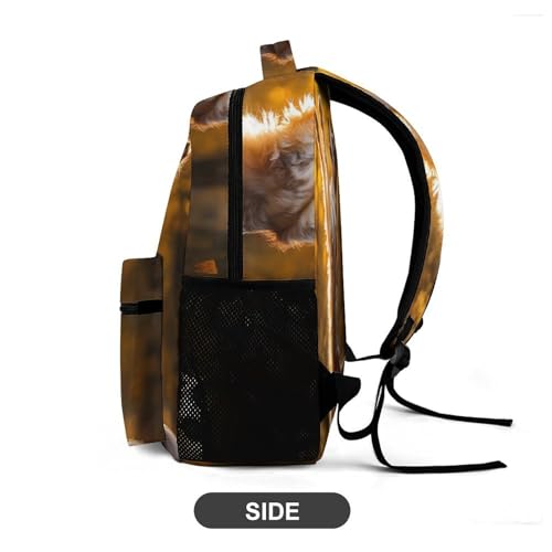 Australian Shepherd Autumn Travel Backpack Casual Daypack Shoulder Bag with Adjustable Shoulder Straps4